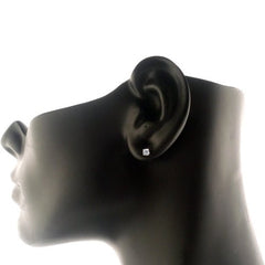 Boucles d'oreilles à tige en or blanc 14 carats avec diamants ronds (couleur EF 0,31 carat au total, pureté SI2) bijoux de créateur raffinés pour hommes et femmes