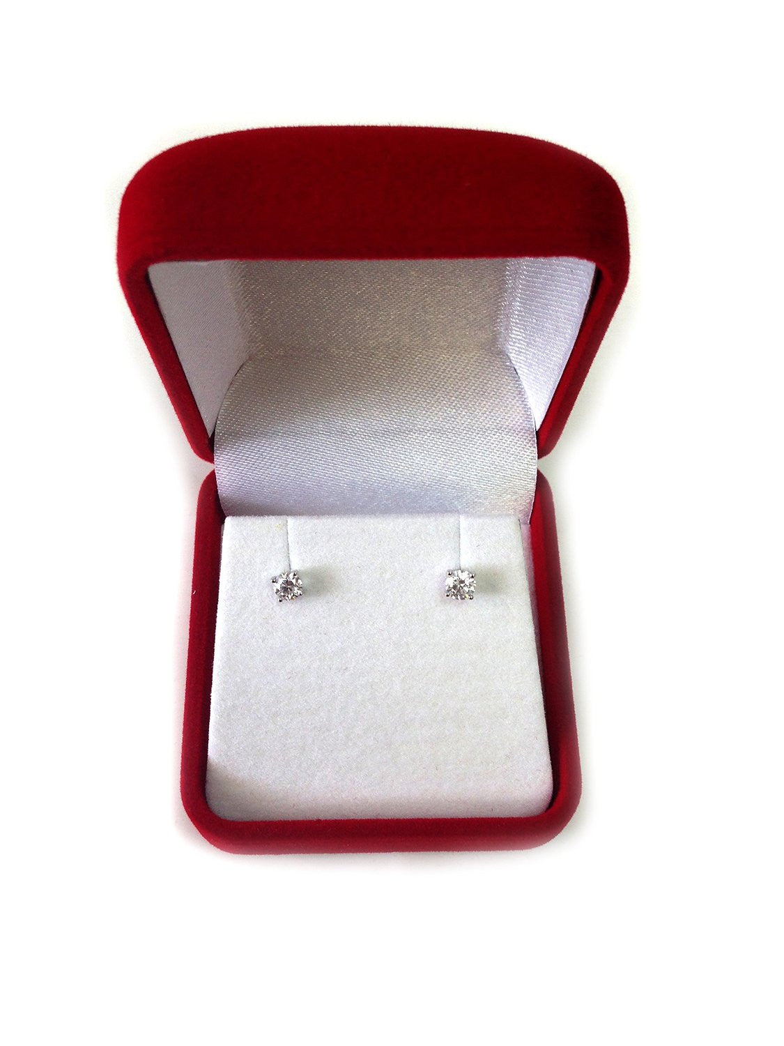 14 k hvidguld runde diamant ørestikker (0,31 cttw EF Color, SI2 Clarity) fine designersmykker til mænd og kvinder