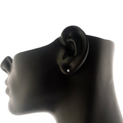 Boucles d'oreilles à tige en or blanc 14 carats avec diamants ronds (couleur HI 0,10 carat au total, clarté VS2) bijoux de créateur raffinés pour hommes et femmes