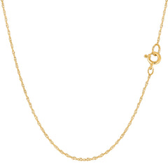 Collier chaîne en corde en or jaune 14 carats, bijoux de créateur fins de 0,7 mm pour hommes et femmes