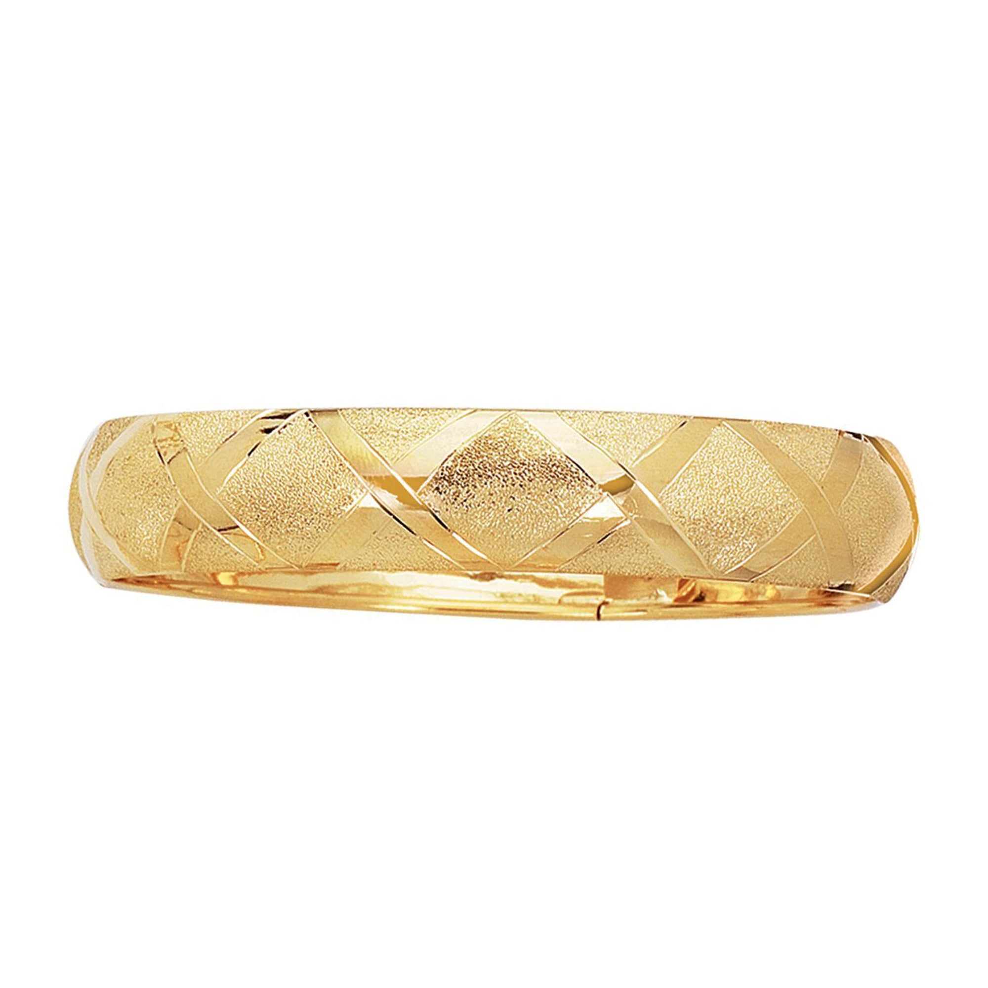 10k gul guld højpoleret flex- og diamantmønsterarmbånd, 7" fine designersmykker til mænd og kvinder