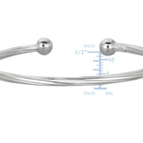 Baby Twisted Cable Cuff Bangle In Sterling Silver - 5.5 Inch - JewelryAffairs
 - 2
