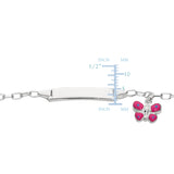 Oval Rolo Chain Baby Id Bracelet With Butterfly Dangle Charm In Sterling Silver - 6 Inches - JewelryAffairs
 - 2