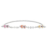 Baby Bangle Bracelet With Teddy Bear Enameled Charms In Sterling Silver - 5.5 Inch - JewelryAffairs
 - 1