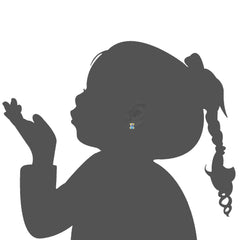 Blue Theme Enamel Kids Teddy Bear Stud Earrings In Sterling Silver - JewelryAffairs
 - 3