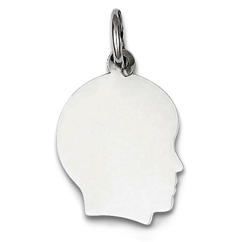 14K White Gold Boy's Head Charm (12 x 21 mm) - JewelryAffairs
 - 1