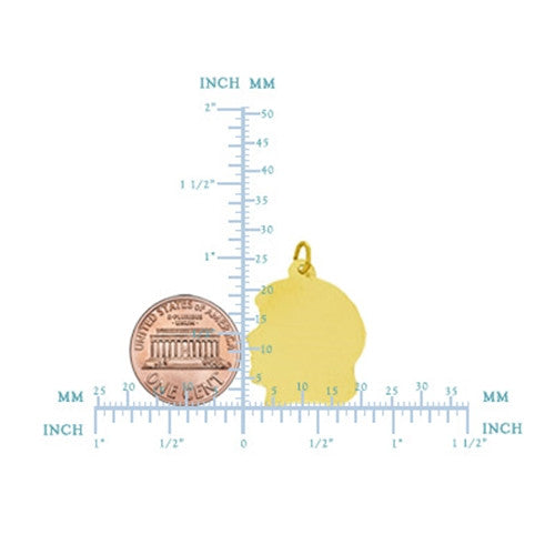 Flickhuvudberlock i 14K gult guld (17 x 25 mm) fina designersmycken för män och kvinnor