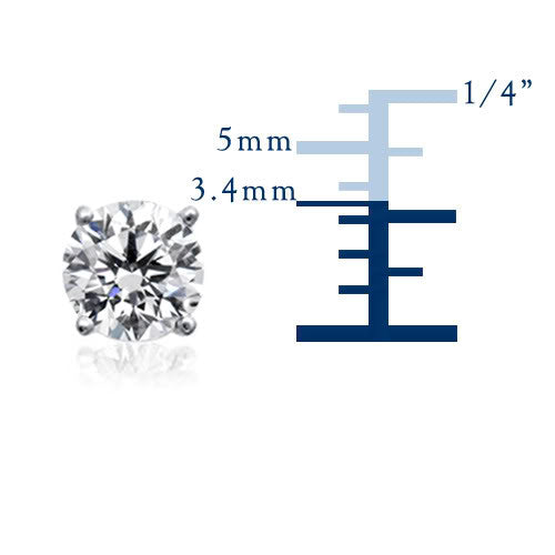 14k White Gold Round Diamond Stud Earrings (0.31 cttw E-F Color, SI2 Clarity) - JewelryAffairs
 - 2