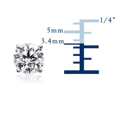14 k hvidguld runde diamant ørestikker (0,31 cttw EF Color, SI2 Clarity) fine designersmykker til mænd og kvinder