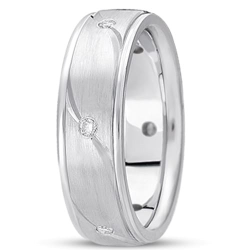 0,18 ctw diamant 14K gull bryllupsbånd (7 mm) - (F - G farge, SI2 Clarity) fine designersmykker for menn og kvinner