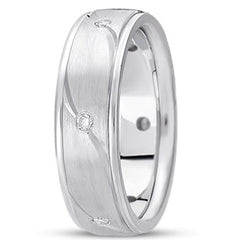 Alianza de boda de oro de 14 quilates con diamantes de 0,18 quilates (7 mm) - (color F - G, claridad SI2) joyería fina de diseño para hombres y mujeres