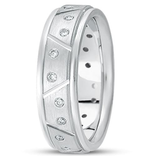 0.40ctw Diamond 14K Gold  Wedding Band (6.5mm) - (F - G Color, SI2 Clarity) - JewelryAffairs
