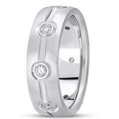 0,40 ctw diamant 14K gull bryllupsbånd (7 mm) - (F - G farge, SI2 Clarity) fine designersmykker for menn og kvinner