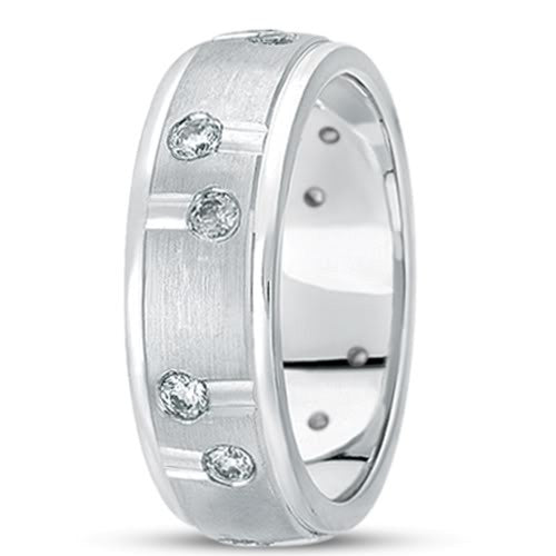 0.48ctw diamant 14K guld bryllup band (7mm) - (F - G farve, SI2 Clarity) fine designer smykker til mænd og kvinder