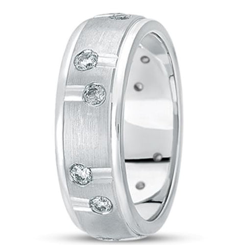 0.48ctw Diamond 14K Gold  Wedding Band (7mm) - (F - G Color, SI2 Clarity) - JewelryAffairs
