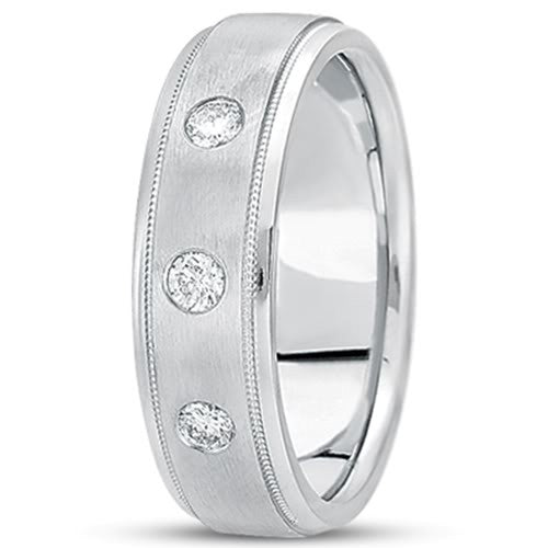 0.21ctw Diamond 14K guld bröllopsband (7mm) - (F - G Color, SI2 Clarity) fina designersmycken för män och kvinnor