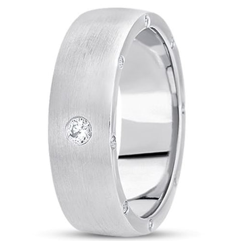 0.34ctw Diamond 14K Gold  Wedding Band (7mm) - (F - G Color, SI2 Clarity) - JewelryAffairs
