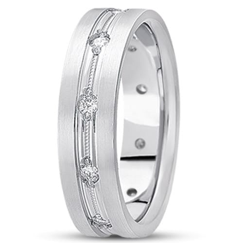 0.50ctw Diamond 14K Gold  Wedding Band (7mm) - (F - G Color, SI2 Clarity) - JewelryAffairs
