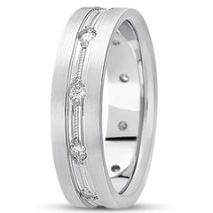 0,50 ctw Diamond 14K guld bröllopsband (7 mm) - (F - G Color, SI2 Clarity) fina designersmycken för män och kvinnor