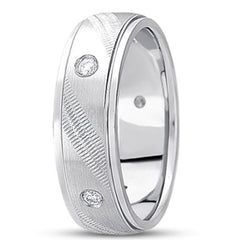 0,25 ctw diamant 14K gull bryllupsbånd (7 mm) - (F - G farge, SI2 Clarity) fine designersmykker for menn og kvinner