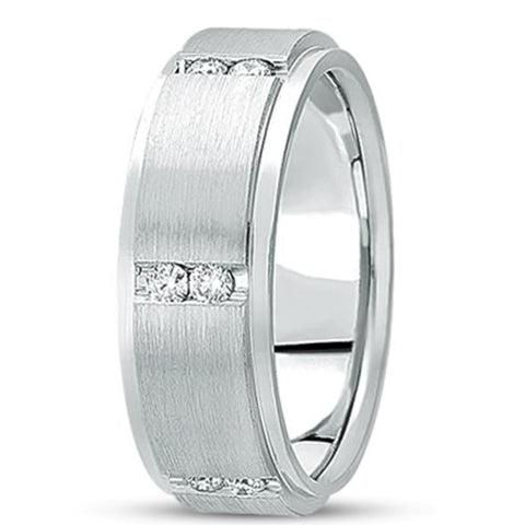 0.48ctw Diamond 14K Gold  Wedding Band (7mm) - (F - G Color, SI2 Clarity) - JewelryAffairs
