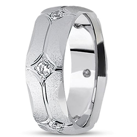 0.30ctw Diamond 14K Gold  Wedding Band (10mm) - (F - G Color, SI2 Clarity) - JewelryAffairs
