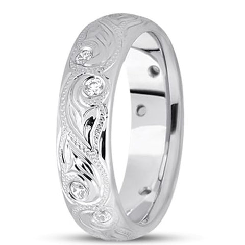 0.20ctw Diamond 14K Gold  Wedding Band (6mm) - (F - G Color, SI2 Clarity) - JewelryAffairs

