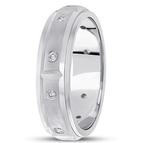 0.30ctw Diamond 14K Gold  Wedding Band (6mm) - (F - G Color, SI2 Clarity) - JewelryAffairs
