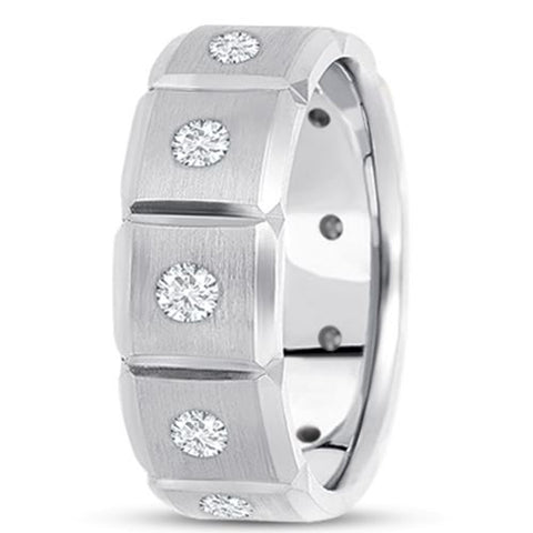 0.70ctw Diamond 14K Gold  Wedding Band (8mm) - (F - G Color, SI2 Clarity) - JewelryAffairs
