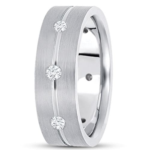 0.56ctw Diamond 14K Gold  Wedding Band (7mm) - (F - G Color, SI2 Clarity) - JewelryAffairs
