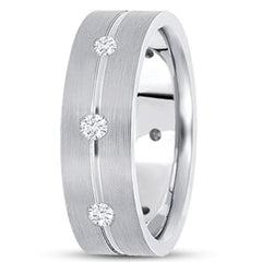 0,56 ctw diamant 14K gull bryllupsbånd (7 mm) - (F - G farge, SI2 Clarity) fine designersmykker for menn og kvinner