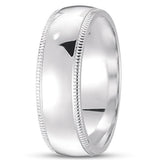 14K Gold Mens Classic Milgrain Wedding Band (7mm) - JewelryAffairs
