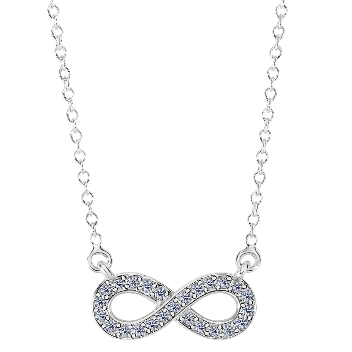 14K hvidguld med 0,15 Ct diamanter Infinity halskæde - 18 tommer fine designer smykker til mænd og kvinder
