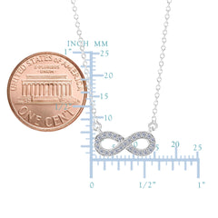 Collar infinito de oro blanco de 14 quilates con diamantes de 0,15 quilates: joyería fina de diseño de 18 pulgadas para hombres y mujeres