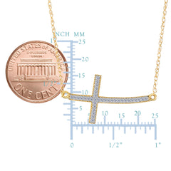 Collana in oro giallo 14k con diamanti da 0,08 ct con curve laterali incrociate Millgrain - 18 pollici di gioielleria raffinata per uomini e donne
