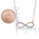 14K Rose Gold With 0.10 Ct Diamonds Infinity Necklace - 18 Inches - JewelryAffairs
 - 2