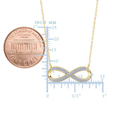 14K Yellow Gold With 0.10 Ct Diamonds Infinity Necklace - 18 Inches - JewelryAffairs
 - 2