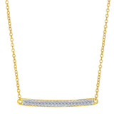 14k Yellow Gold 0.12Ct Diamond Bar Necklace - 18 Inch - JewelryAffairs
 - 1