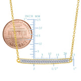 14k Yellow Gold 0.12Ct Diamond Bar Necklace - 18 Inch - JewelryAffairs
 - 2
