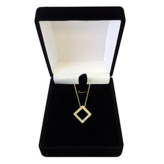14 k gul guld 0,03 ct diamant halskæde med åben cirkel - 18 tommer fine designer smykker til mænd og kvinder