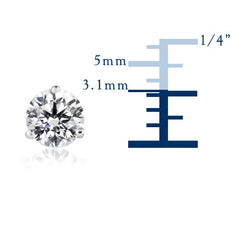 14 k vitguld runda diamantstuds Martini örhängen (0,25 cttw FG Color, SI2 Clarity) fina designersmycken för män och kvinnor
