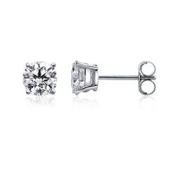 14k White Gold Round Diamond Stud Earrings (0.41 cttw F-G Color, SI2 Clarity) - JewelryAffairs
 - 1