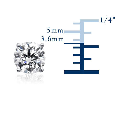 Orecchini a bottone in oro bianco 14k con diamanti rotondi (0,41 cttw colore FG, purezza SI2) gioielli di design per uomini e donne