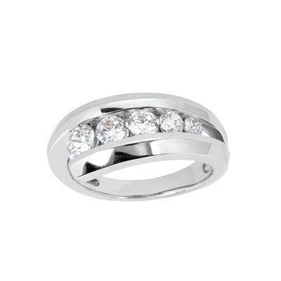 14K Gold Bezel Set Diamond Journey Ring (0.31 ctw)