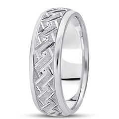 14K Gold Mens Fancy Wedding Band (7mm) fine designer jewelry for men and women