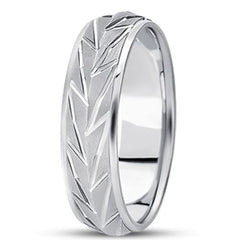 14K guld herre Fancy Diamond Cut Wedding Band (6,5 mm) fine designersmykker til mænd og kvinder