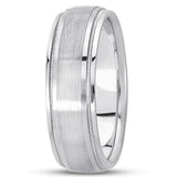14K Gold Mens Fancy Milgrain Wedding Band (7mm) - JewelryAffairs
