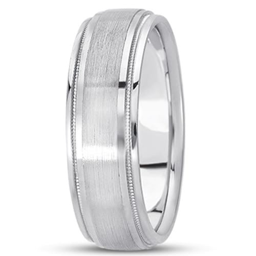 14K Gold Mens Fancy Milgrain Wedding Band (7mm) - JewelryAffairs
