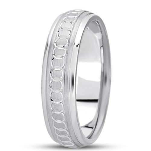 14K Gold Mens Fancy Wedding Band (7mm) - JewelryAffairs
