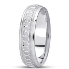 14K Gold Mens Fancy Wedding Band (7mm) fine designer jewelry for men and women